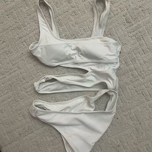 White cutout swimsuit size S